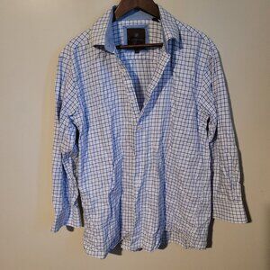Tattersall Checkered Button Up Dress Shirt SZ 17